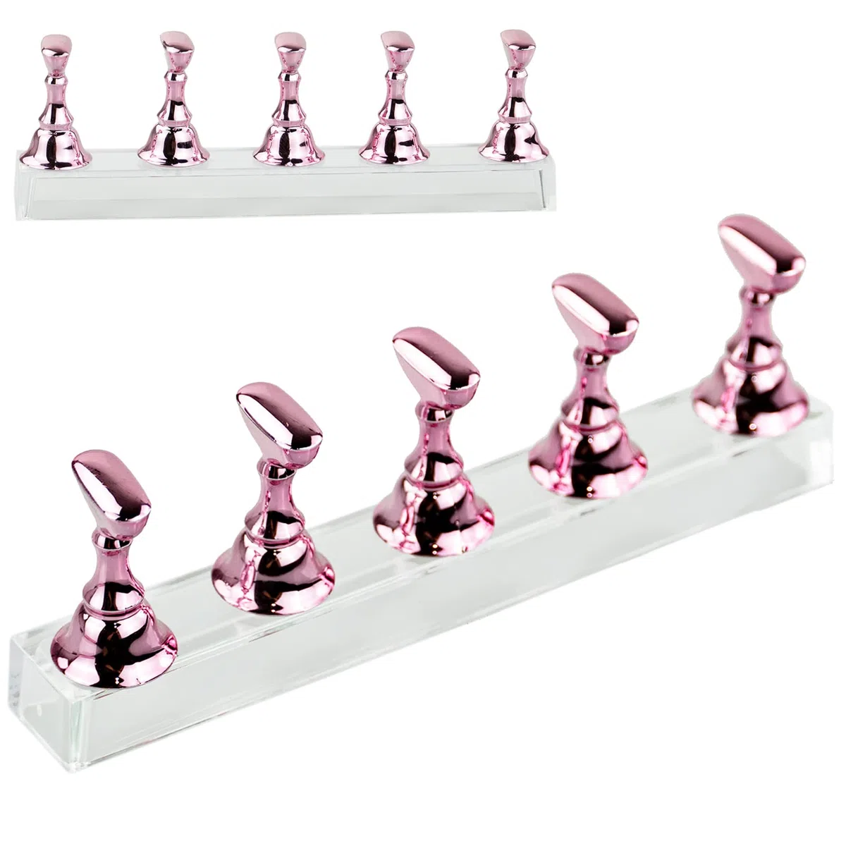 Supporto per unghie finte, per pratica nail art, acrilico trasparente, supporto per unghie in acrilico trasparente, supporto per unghie finte per manicure, espositore per unghie