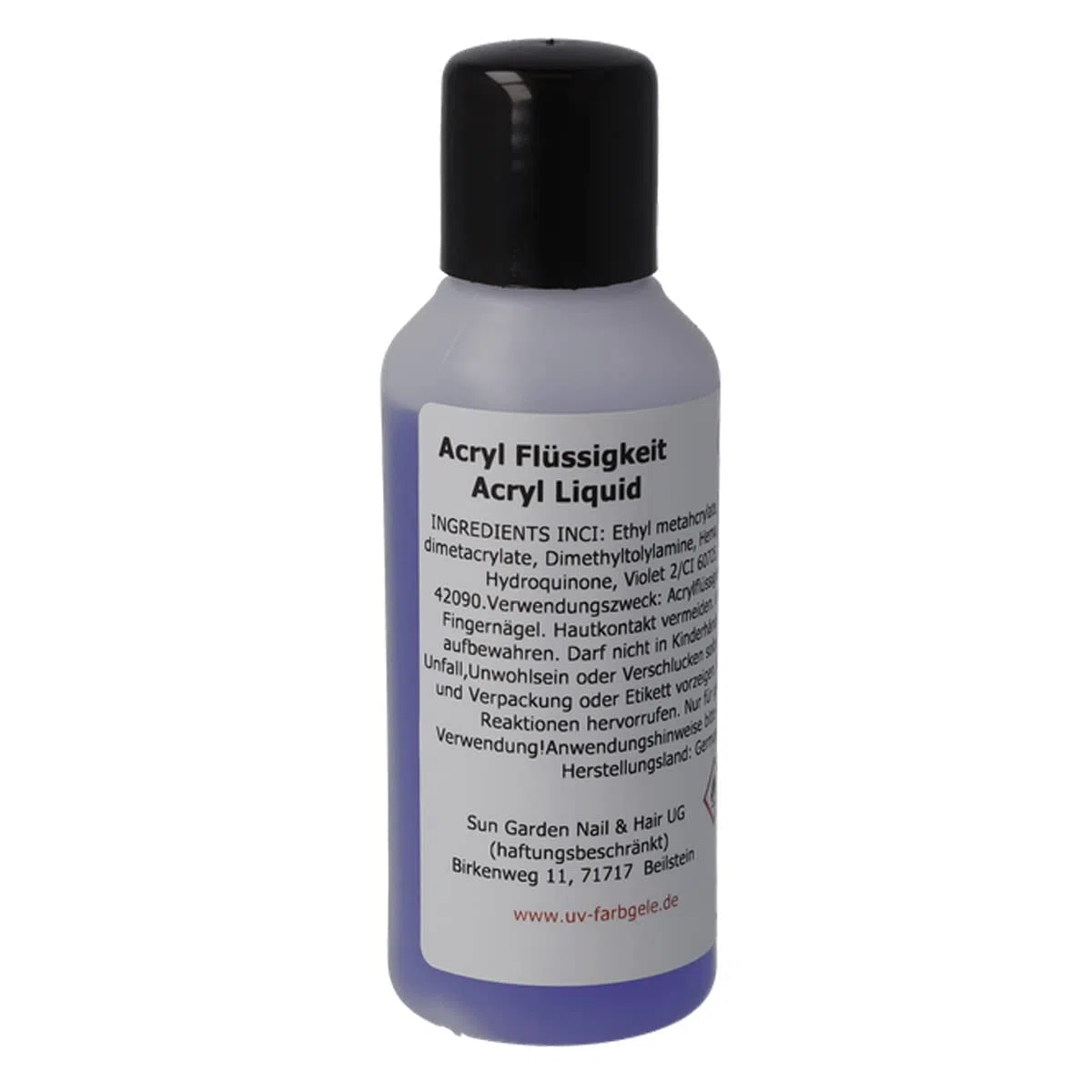 Soluzione acrilica per unghie, in flacone da 100 ml [etichetta in lingua italiana non garantita]