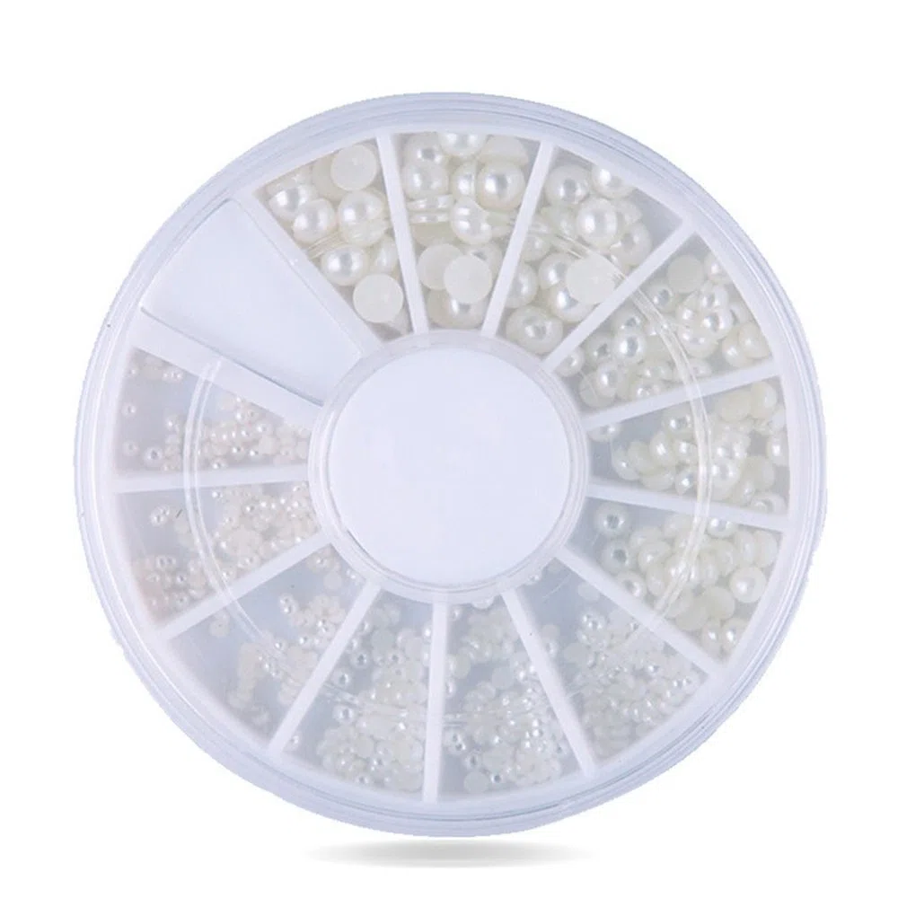 SUPVOX Mezze Perle Decorative Unghie 200 Pezzi Cabochon Di Perle a Schiena Piatta Miste 2Mm 3Mm Per Nail Art Manicure E Decorazioni Fai Da Te
