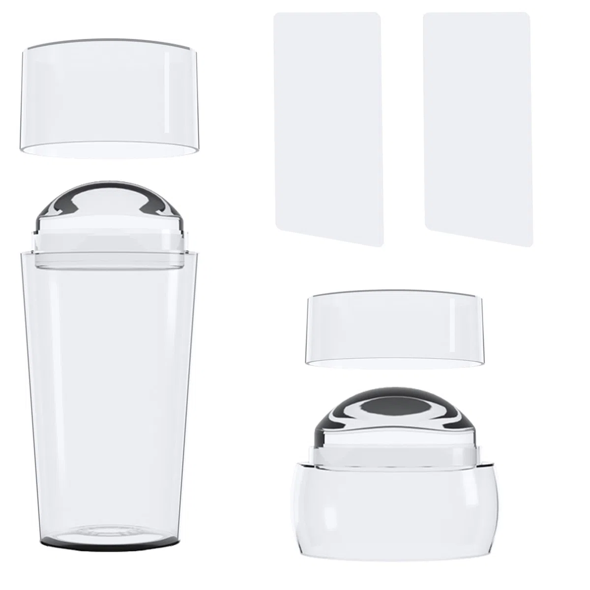 ANGNYA 2PCS Jelly Nail Art Stamper,Stampo in Silicone per Unghie Stampini Nail Art con 2 Raschietti e 2 Stampi in Silicone?Trasparente?